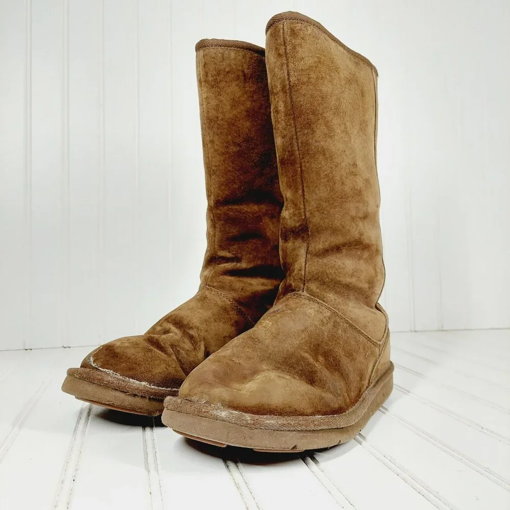 UGG Knightsbridge CHESTNUT Suede Leather Sheepskin BOOTS 5119 H694